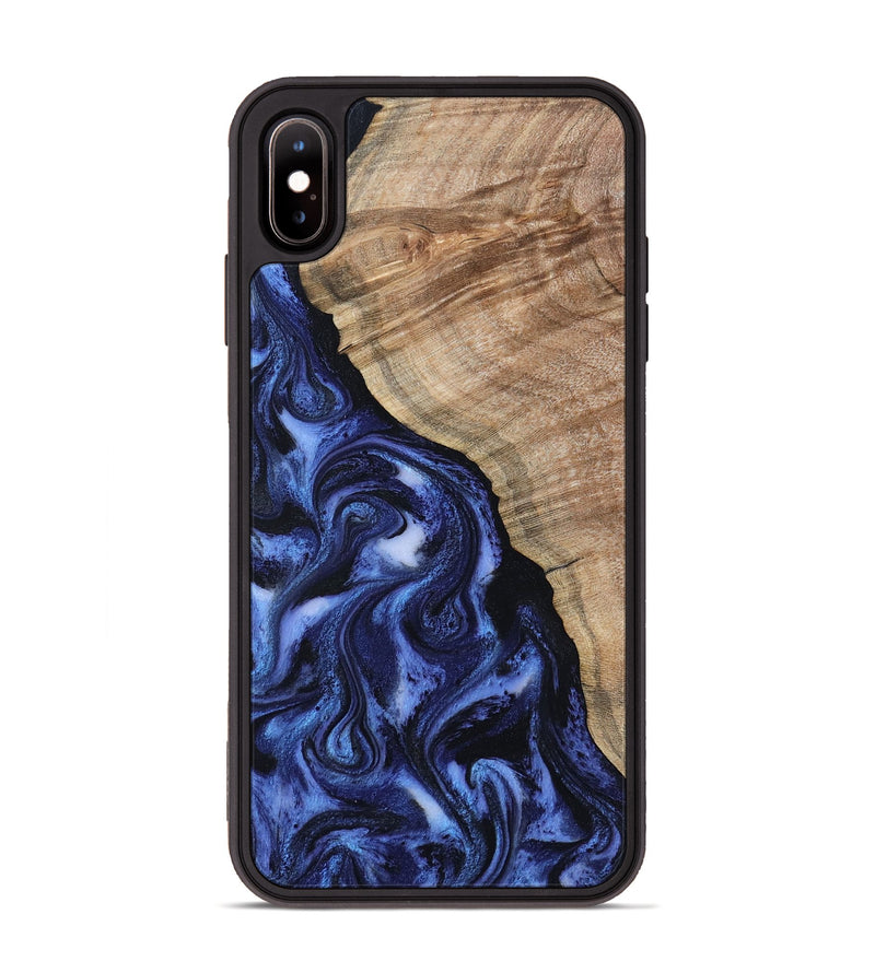 iPhone Xs Max Wood Phone Case - Victor (Blue, 802327)