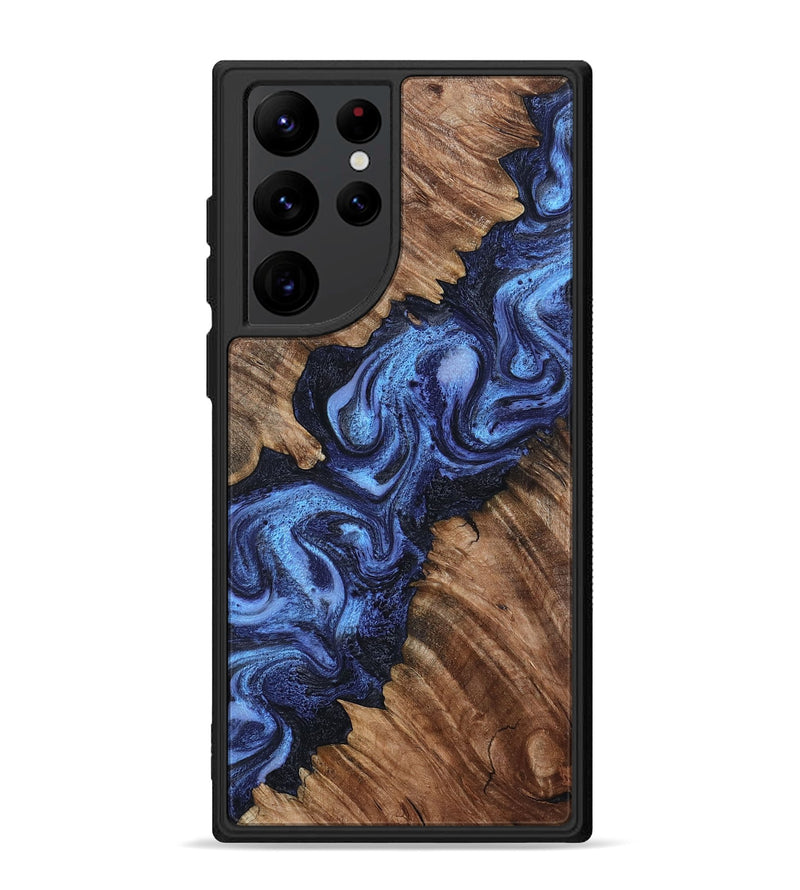 Galaxy S22 Ultra Wood Phone Case - Rosalia (Blue, 802328)