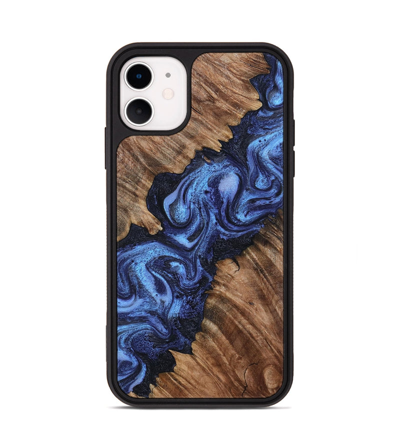 iPhone 11 Wood Phone Case - Rosalia (Blue, 802328)