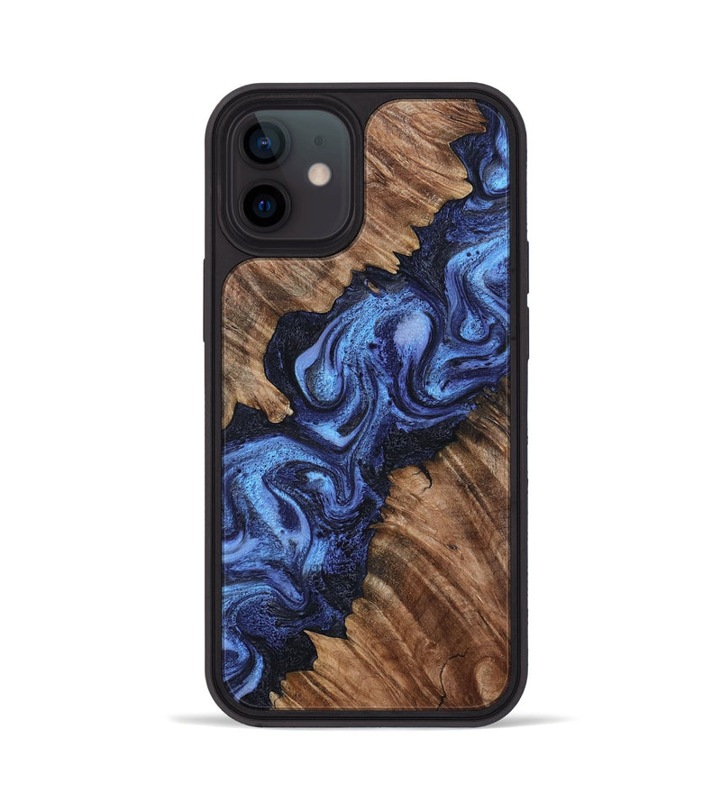 iPhone 12 Wood Phone Case - Rosalia (Blue, 802328)