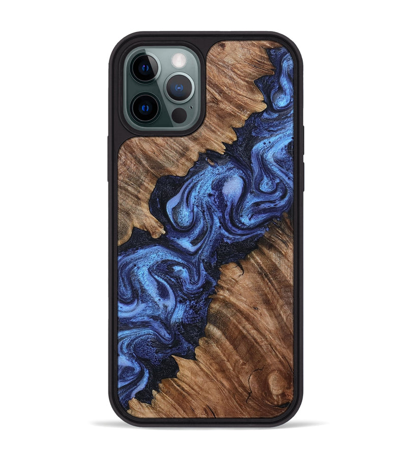 iPhone 12 Pro Max Wood Phone Case - Rosalia (Blue, 802328)