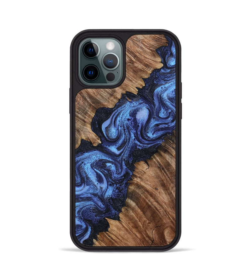 iPhone 12 Pro Wood Phone Case - Rosalia (Blue, 802328)