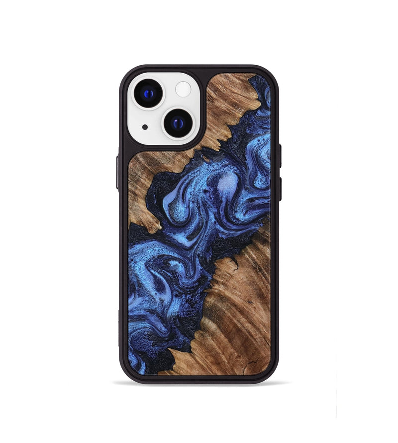 iPhone 13 mini Wood Phone Case - Rosalia (Blue, 802328)