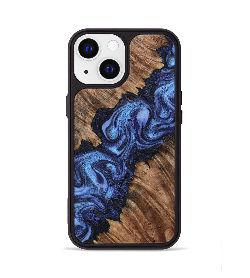iPhone 13 Wood Phone Case - Rosalia (Blue, 802328)