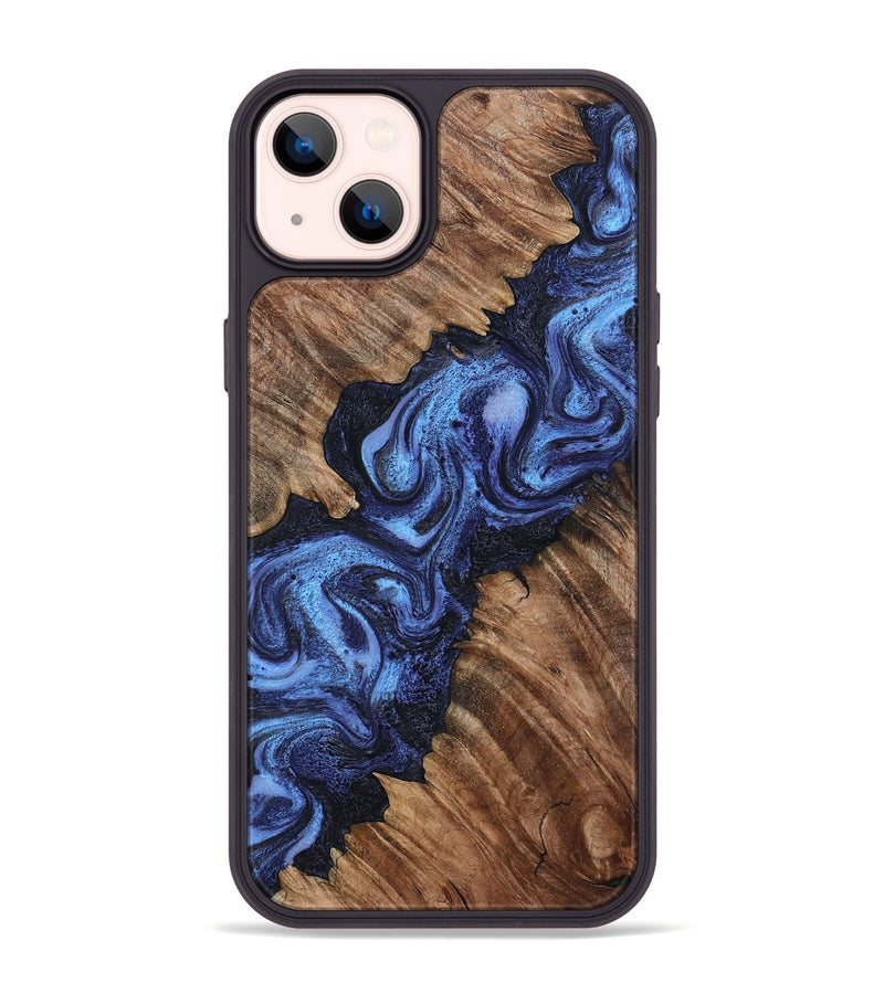 iPhone 14 Plus Wood Phone Case - Rosalia (Blue, 802328)