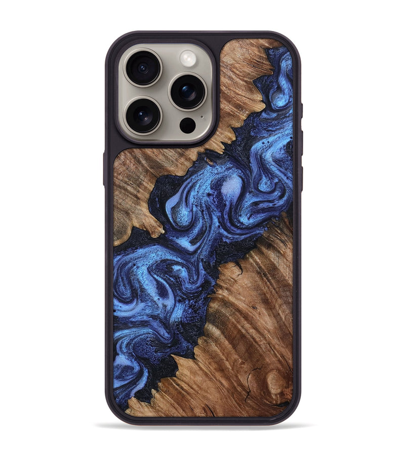 iPhone 15 Pro Max Wood Phone Case - Rosalia (Blue, 802328)