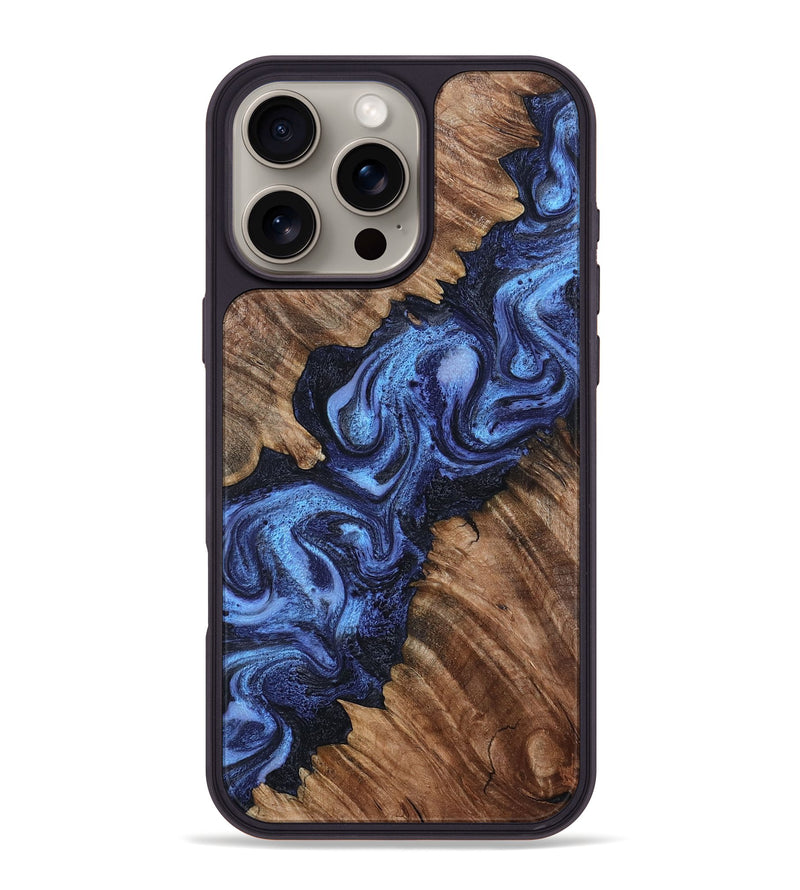 iPhone 16 Pro Max Wood Phone Case - Rosalia (Blue, 802328)