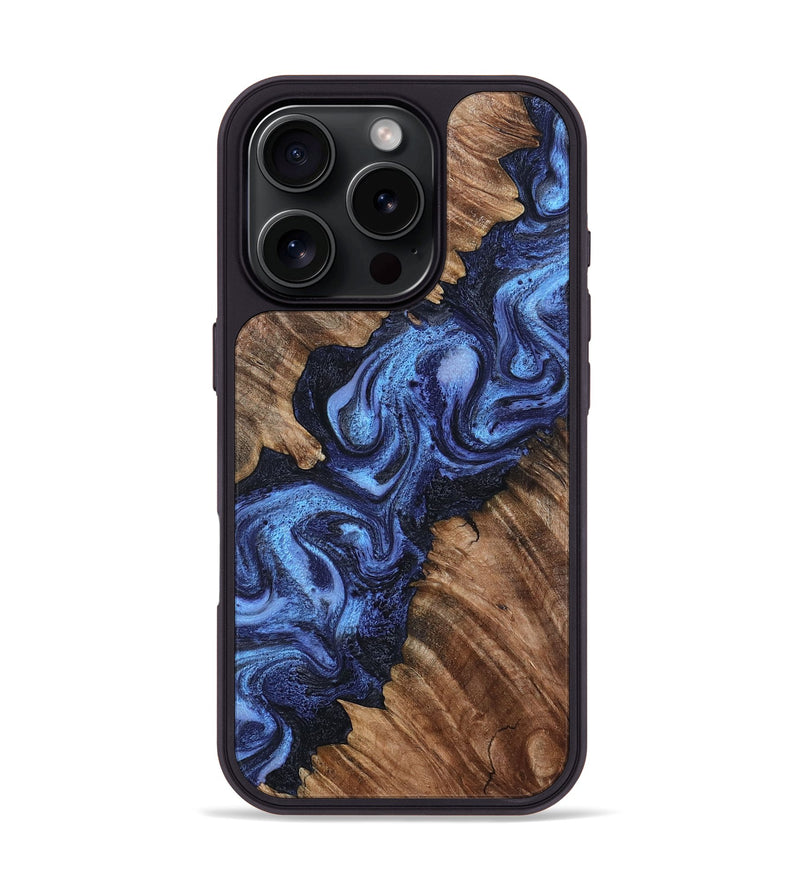 iPhone 16 Pro Wood Phone Case - Rosalia (Blue, 802328)