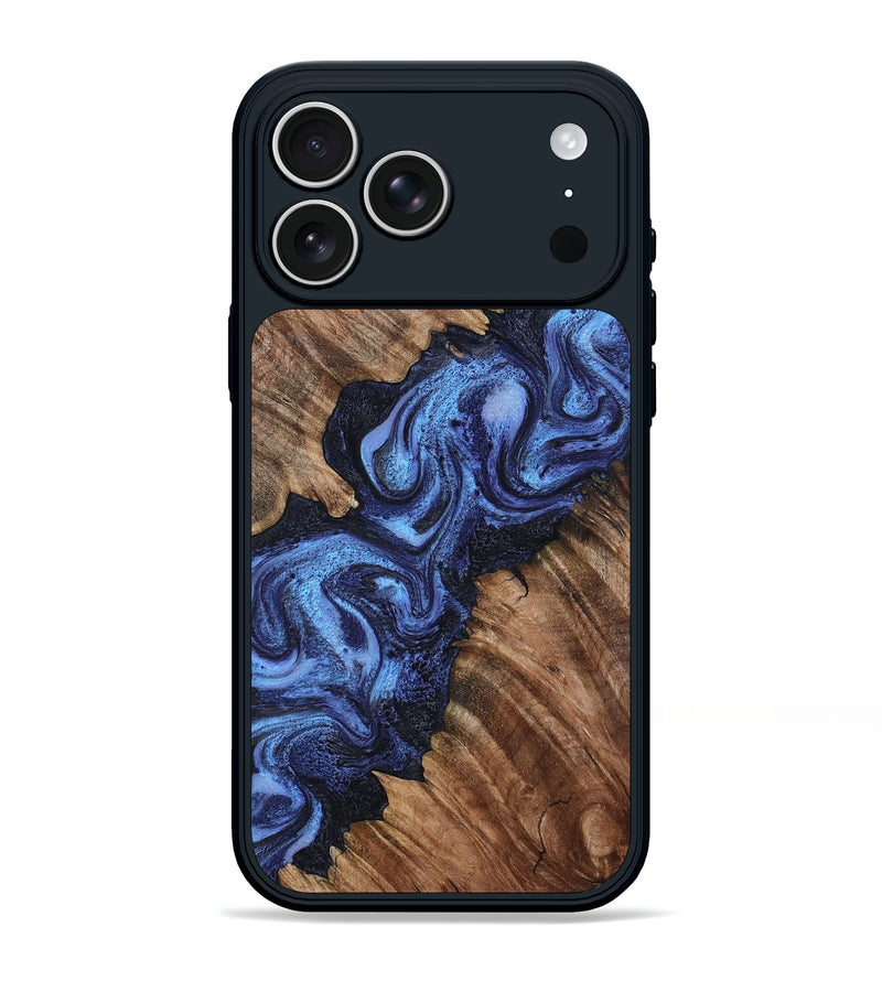 iPhone 17 Pro Max Wood Phone Case - Rosalia (Blue, 802328)