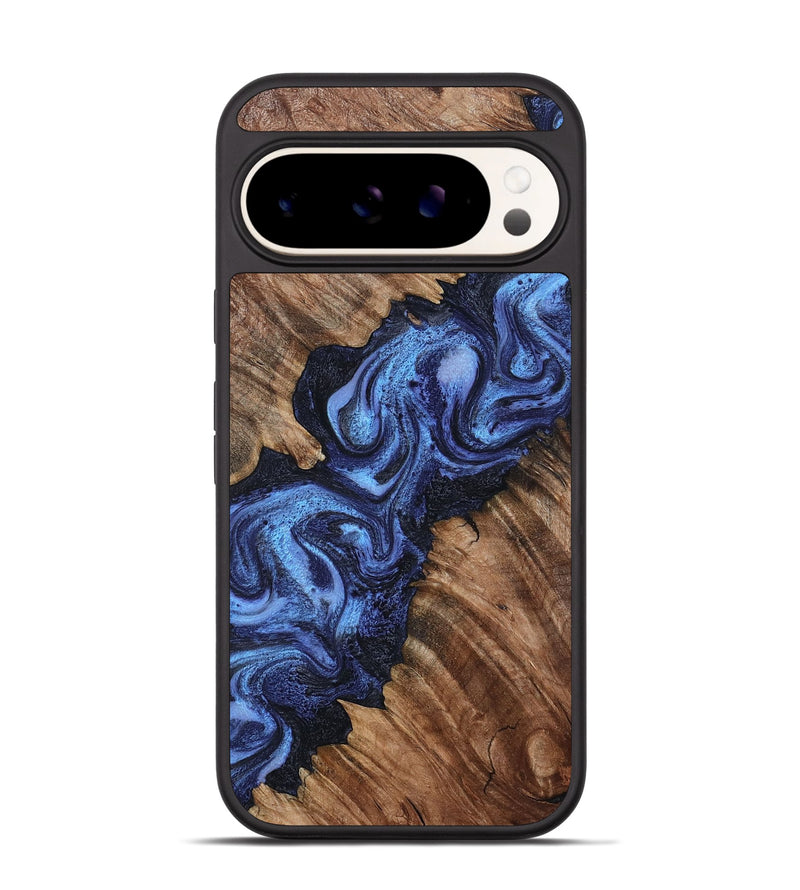 Pixel 9 Wood Phone Case - Rosalia (Blue, 802328)