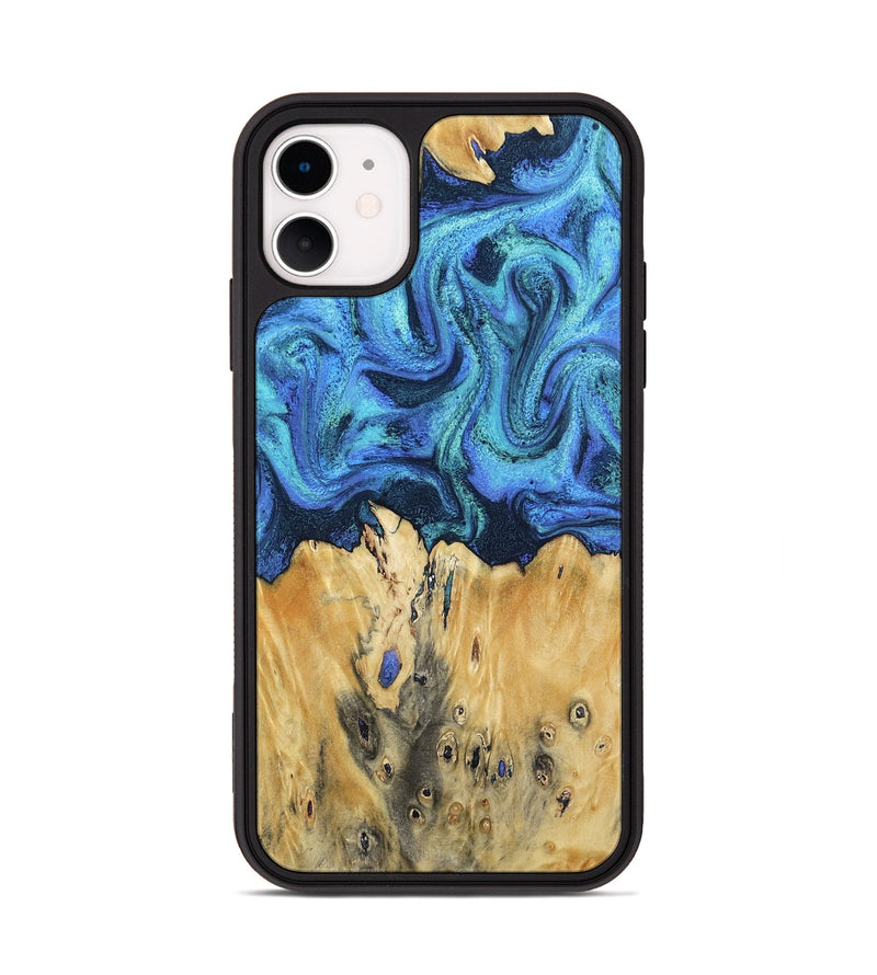 iPhone 11 Wood Phone Case - Brandyn (Blue, 802329)