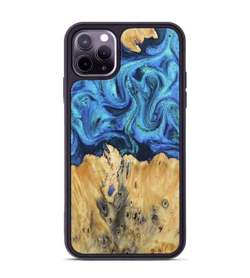 iPhone 11 Pro Max Wood Phone Case - Brandyn (Blue, 802329)