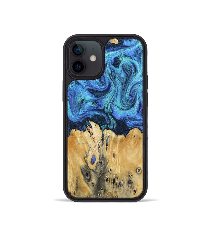 iPhone 12 mini Wood Phone Case - Brandyn (Blue, 802329)