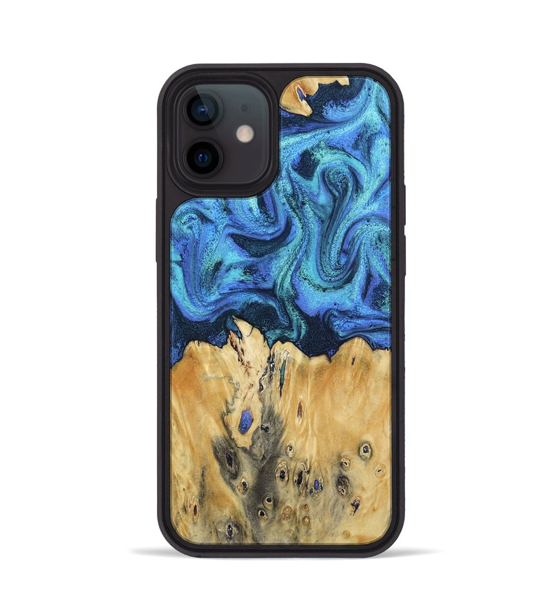 iPhone 12 Wood Phone Case - Brandyn (Blue, 802329)