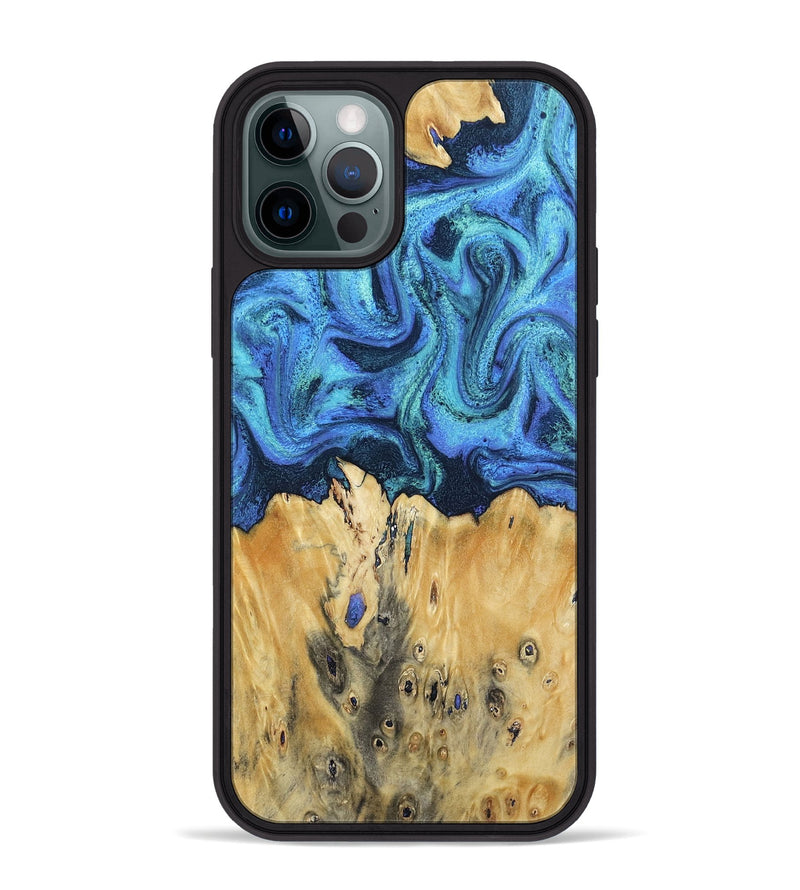 iPhone 12 Pro Max Wood Phone Case - Brandyn (Blue, 802329)