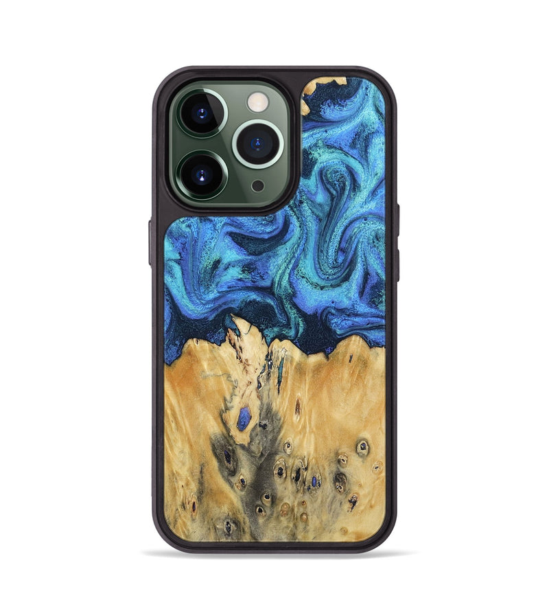 iPhone 13 Pro Wood Phone Case - Brandyn (Blue, 802329)