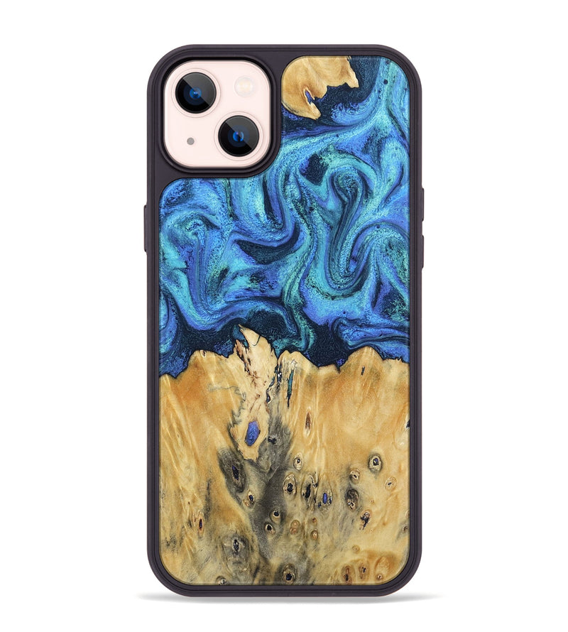 iPhone 14 Plus Wood Phone Case - Brandyn (Blue, 802329)