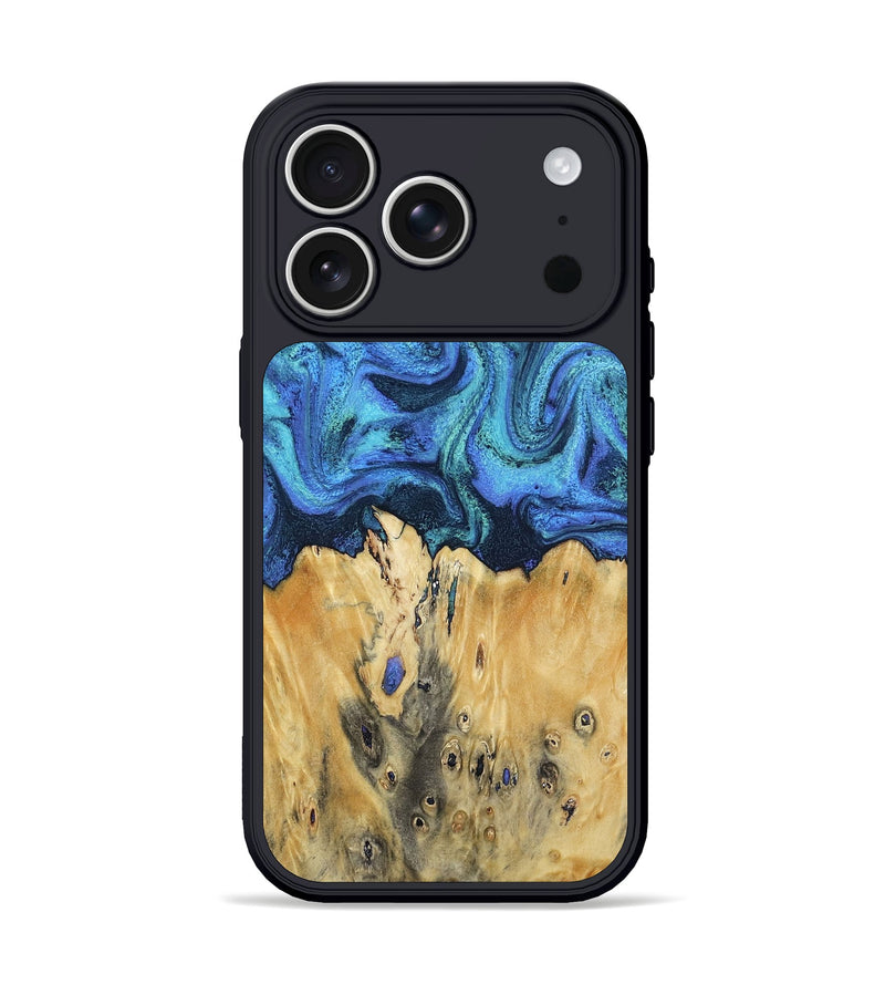 iPhone 17 Pro Wood Phone Case - Brandyn (Blue, 802329)