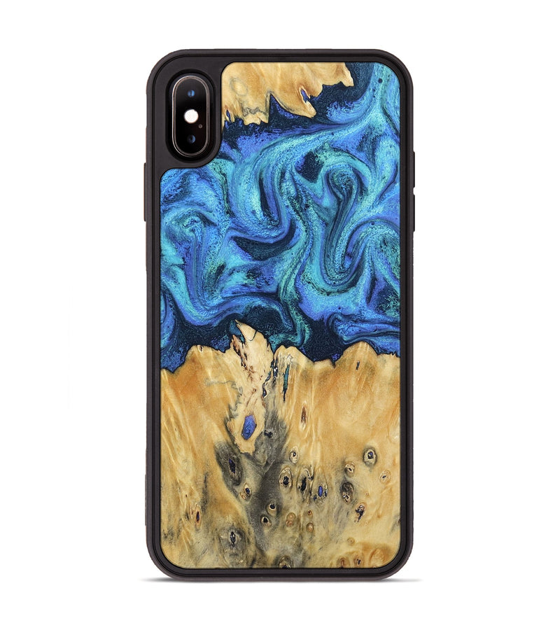 iPhone Xs Max Wood Phone Case - Brandyn (Blue, 802329)