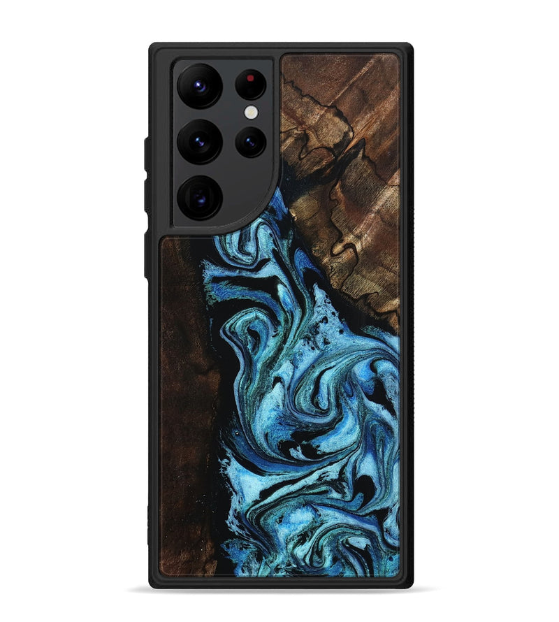 Galaxy S22 Ultra Wood Phone Case - Reya (Blue, 802330)
