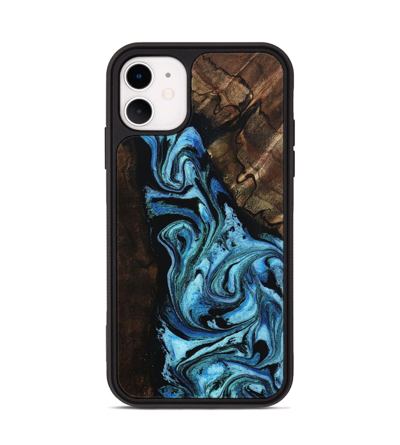 iPhone 11 Wood Phone Case - Reya (Blue, 802330)