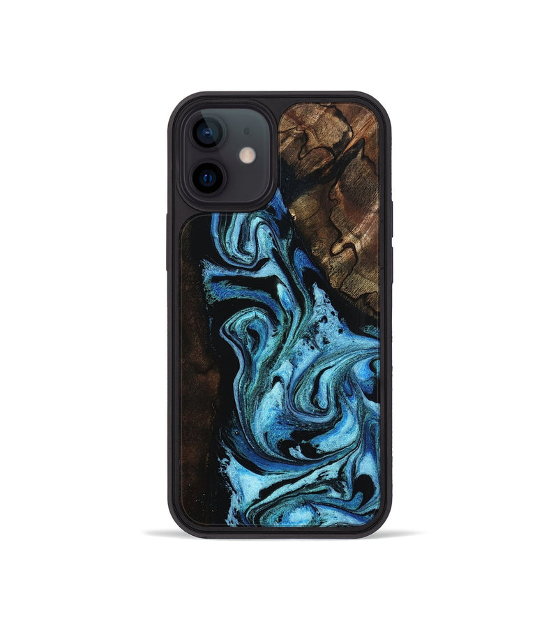 iPhone 12 mini Wood Phone Case - Reya (Blue, 802330)