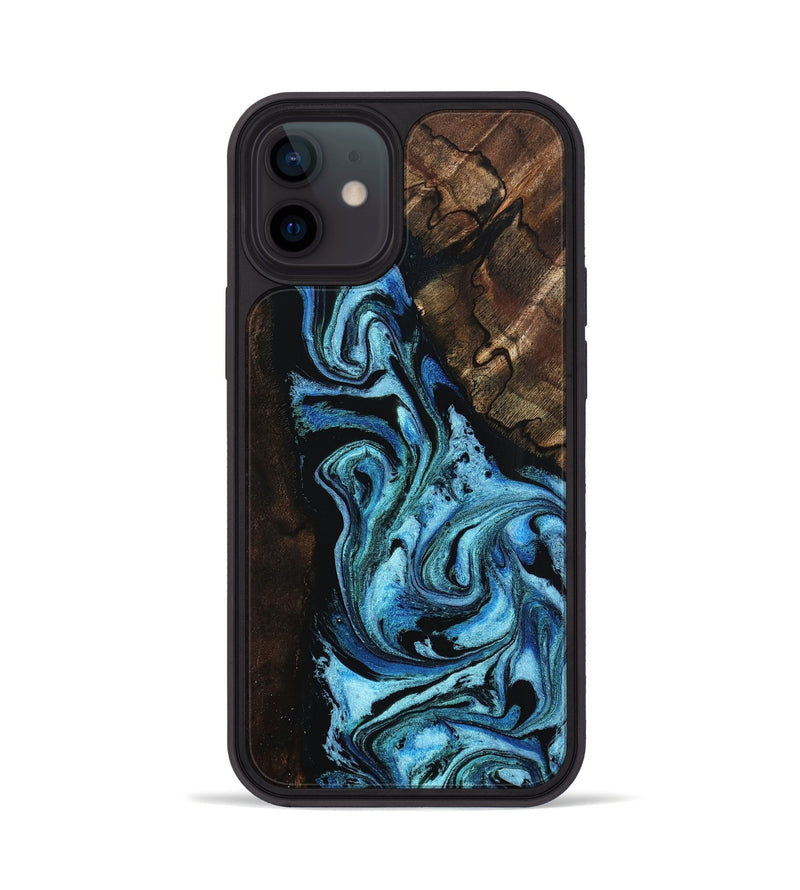iPhone 12 Wood Phone Case - Reya (Blue, 802330)