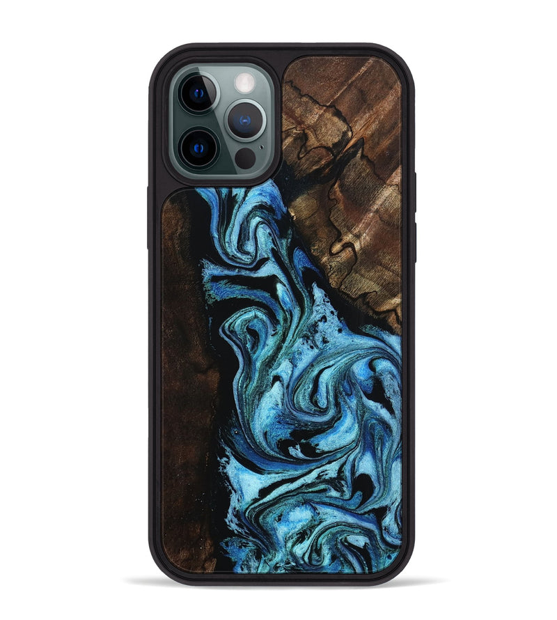 iPhone 12 Pro Max Wood Phone Case - Reya (Blue, 802330)