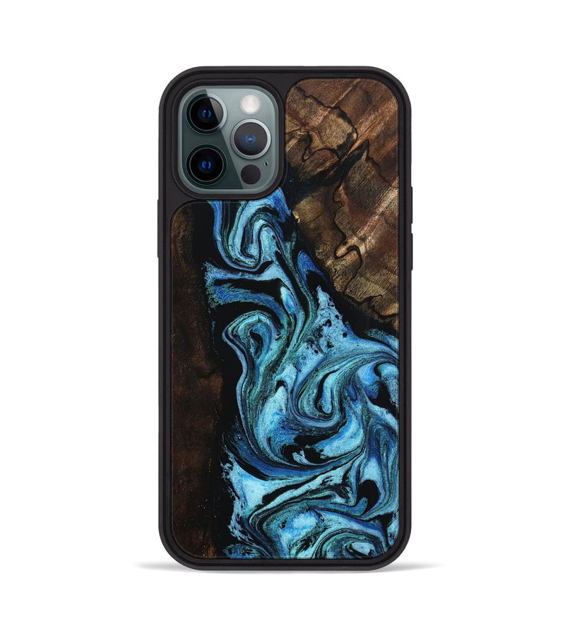 iPhone 12 Pro Wood Phone Case - Reya (Blue, 802330)