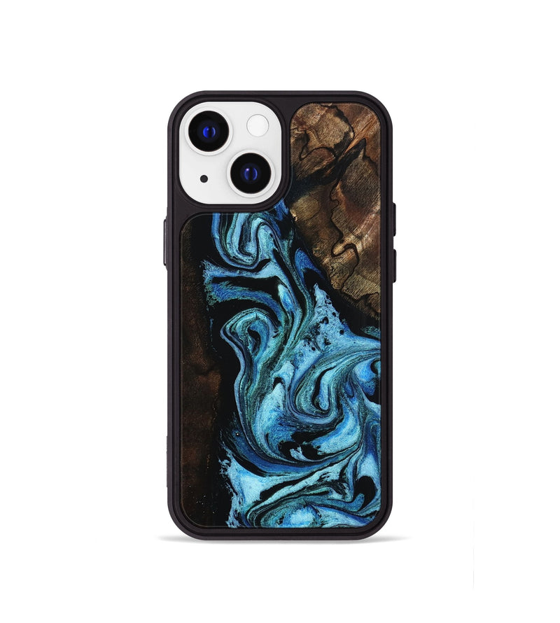 iPhone 13 mini Wood Phone Case - Reya (Blue, 802330)