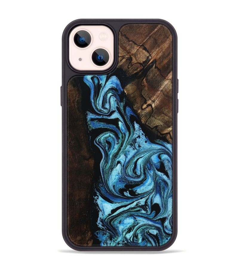 iPhone 14 Plus Wood Phone Case - Reya (Blue, 802330)