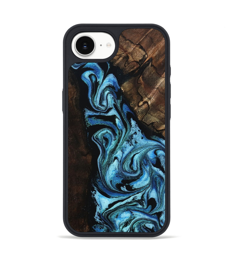 iPhone 16e Wood Phone Case - Reya (Blue, 802330)