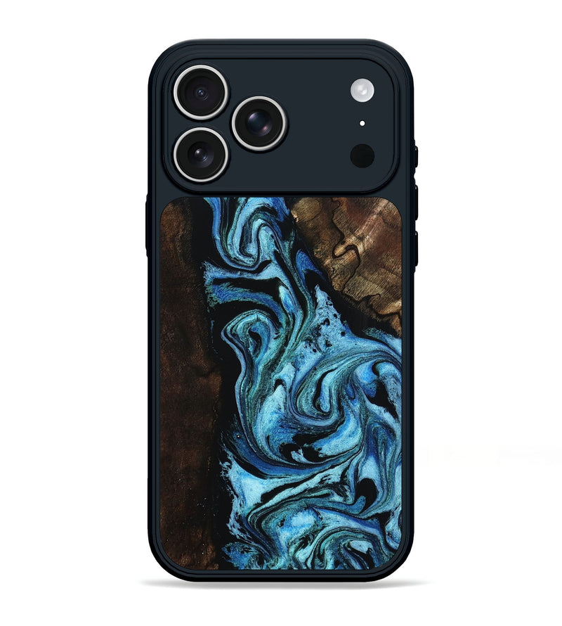 iPhone 17 Pro Max Wood Phone Case - Reya (Blue, 802330)
