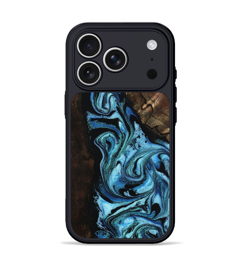 iPhone 17 Pro Wood Phone Case - Reya (Blue, 802330)