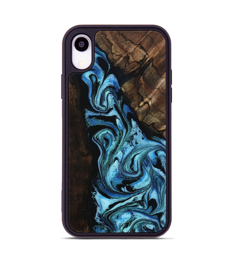 iPhone Xr Wood Phone Case - Reya (Blue, 802330)