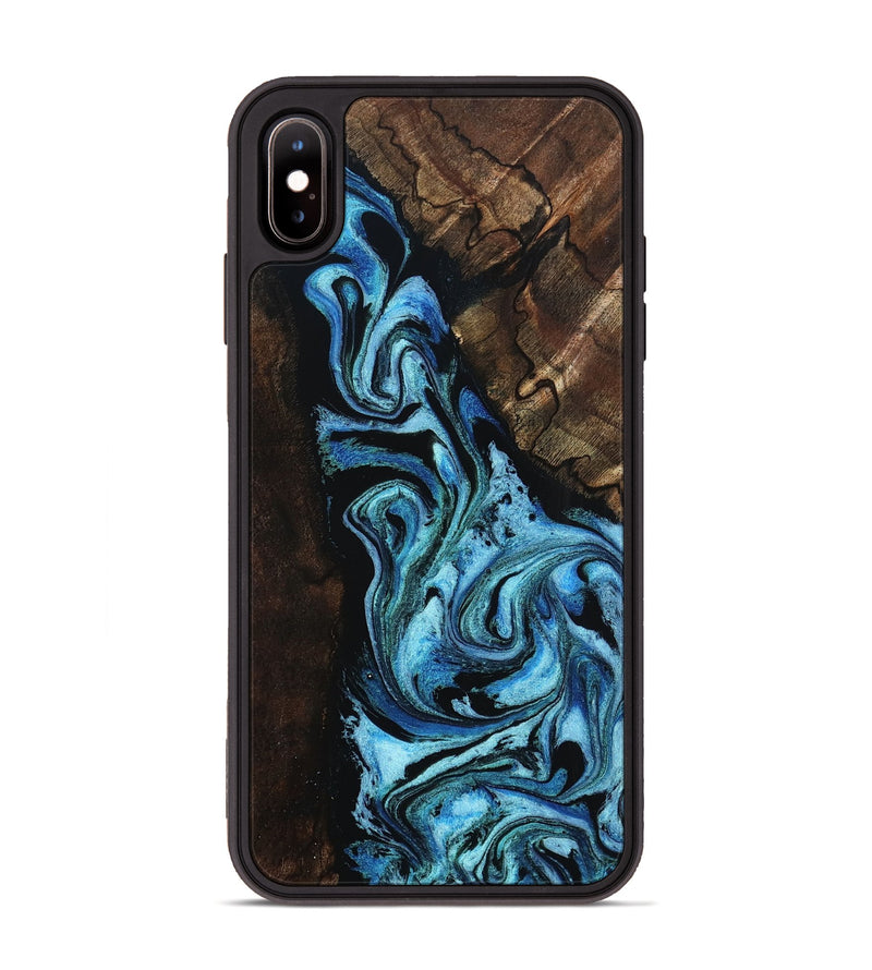 iPhone Xs Max Wood Phone Case - Reya (Blue, 802330)