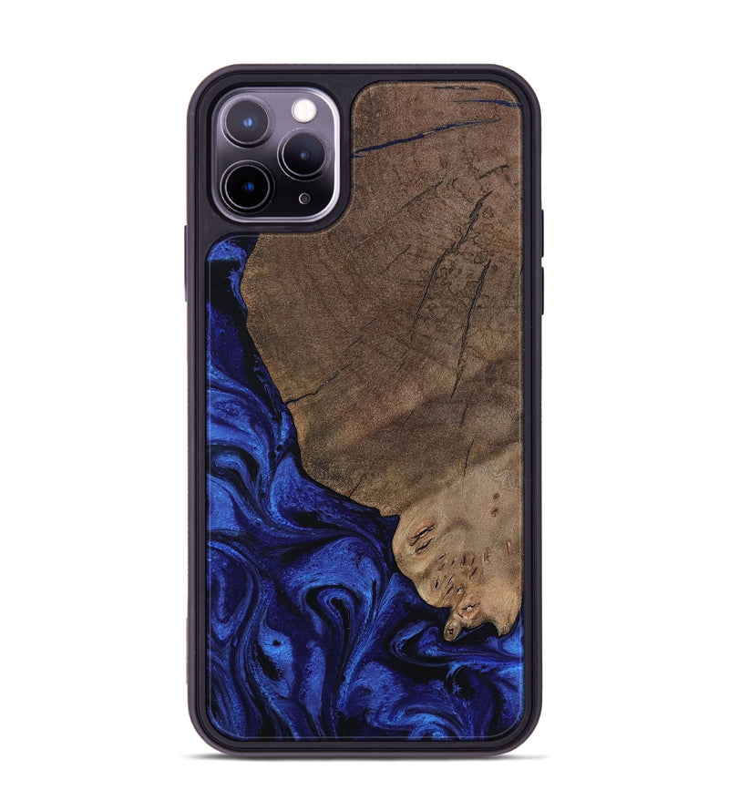 iPhone 11 Pro Max Wood Phone Case - Mareli (Blue, 802331)