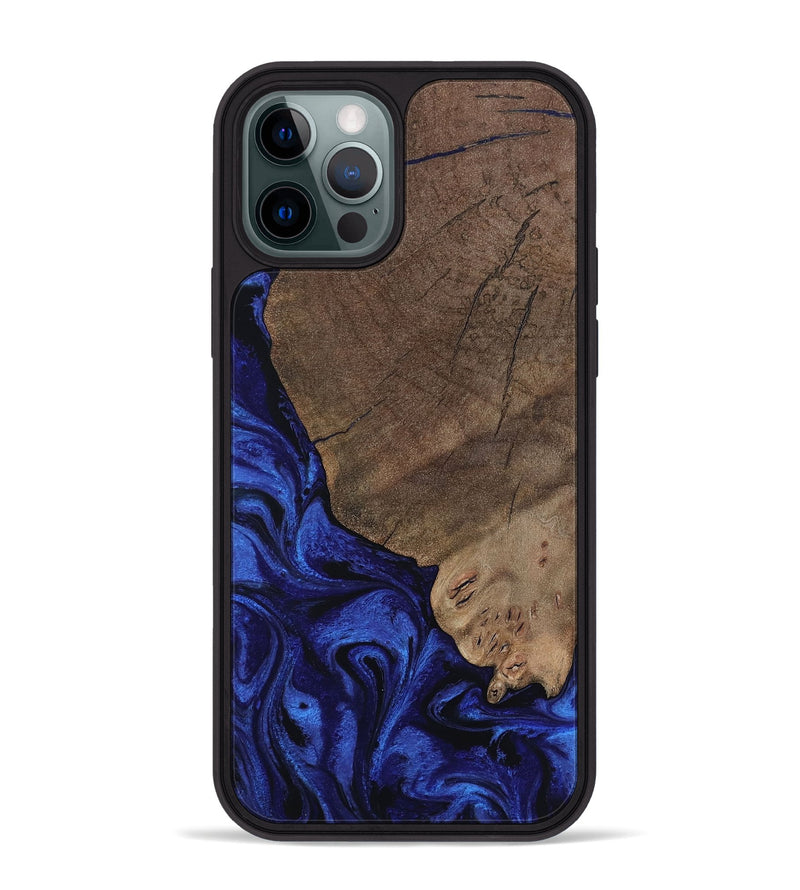 iPhone 12 Pro Max Wood Phone Case - Mareli (Blue, 802331)