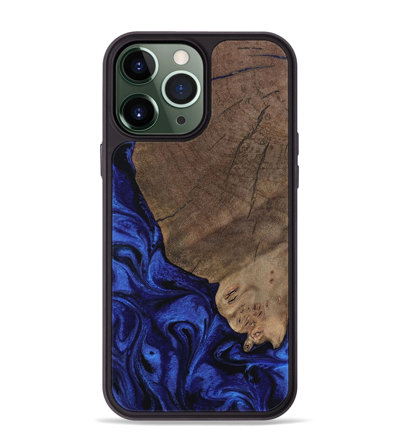 iPhone 13 Pro Max Wood Phone Case - Mareli (Blue, 802331)