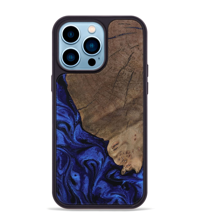 iPhone 14 Pro Max Wood Phone Case - Mareli (Blue, 802331)