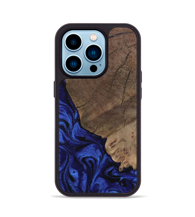 iPhone 14 Pro Wood Phone Case - Mareli (Blue, 802331)