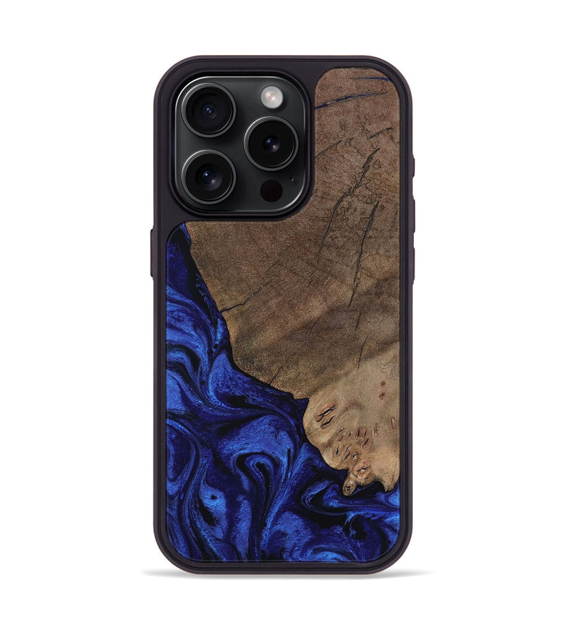 iPhone 15 Pro Wood Phone Case - Mareli (Blue, 802331)