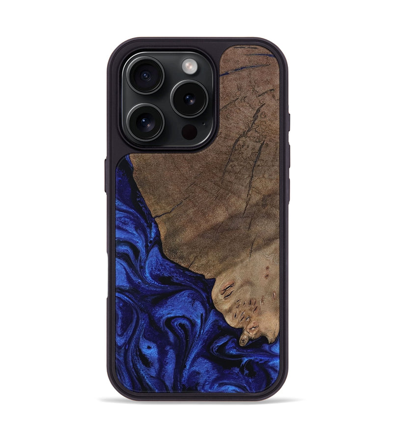 iPhone 16 Pro Wood Phone Case - Mareli (Blue, 802331)