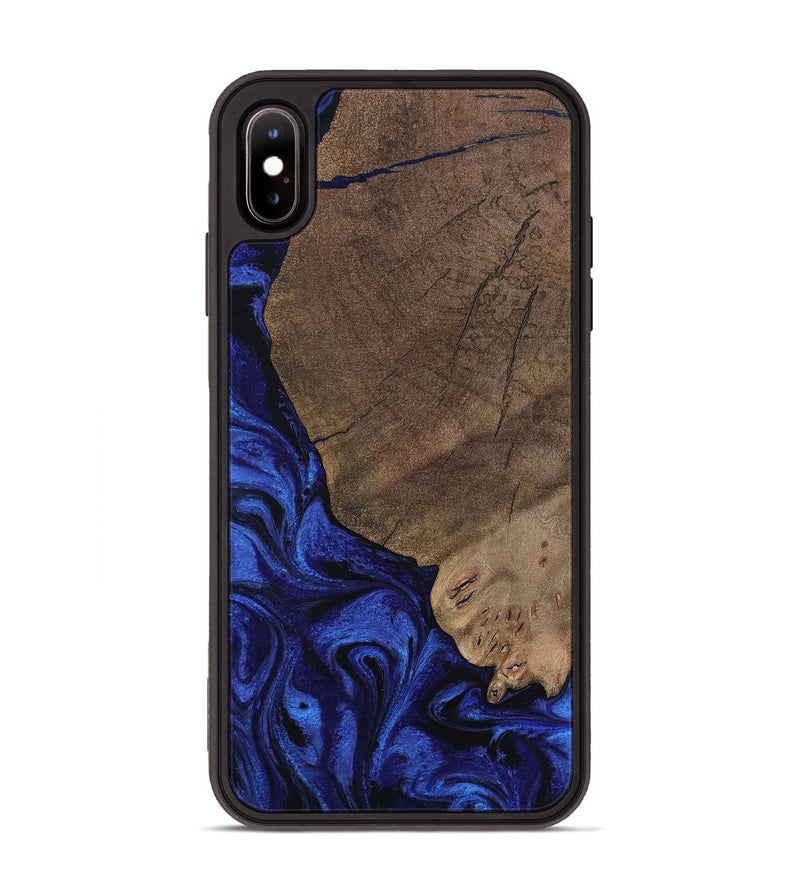 iPhone Xs Max Wood Phone Case - Mareli (Blue, 802331)