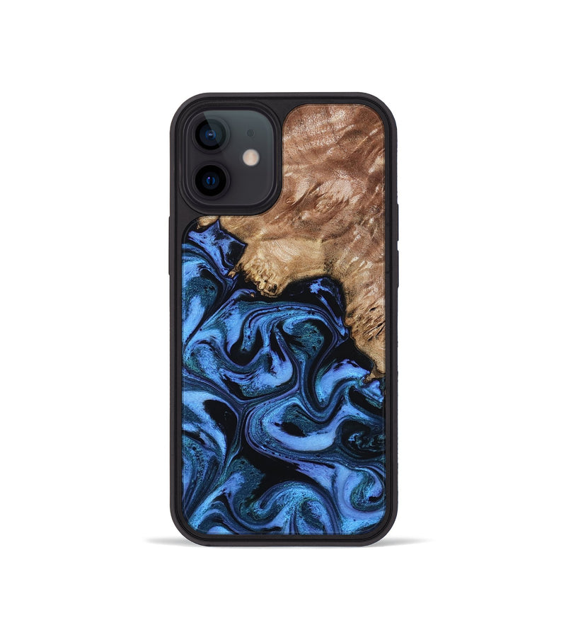 iPhone 12 mini Wood Phone Case - Aspen (Blue, 802332)