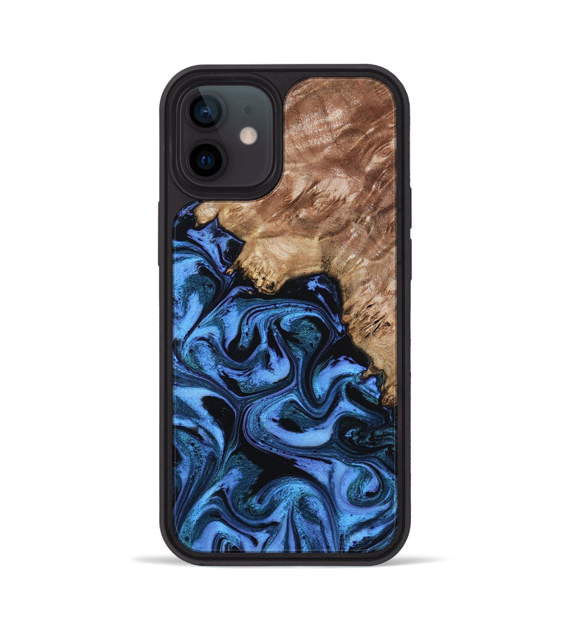 iPhone 12 Wood Phone Case - Aspen (Blue, 802332)