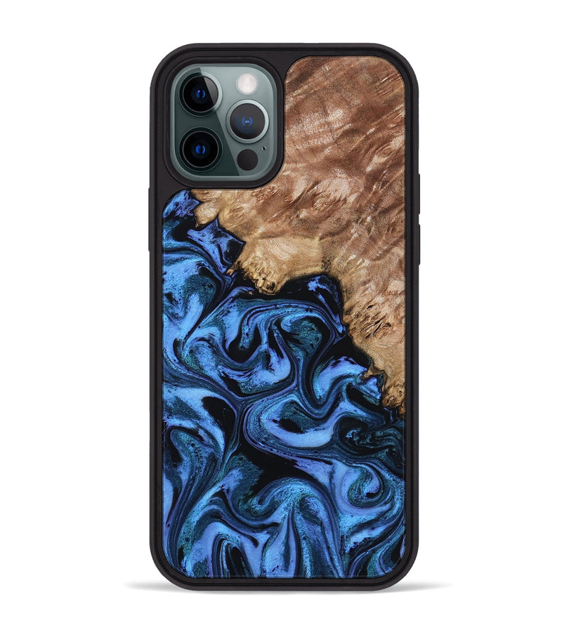 iPhone 12 Pro Max Wood Phone Case - Aspen (Blue, 802332)