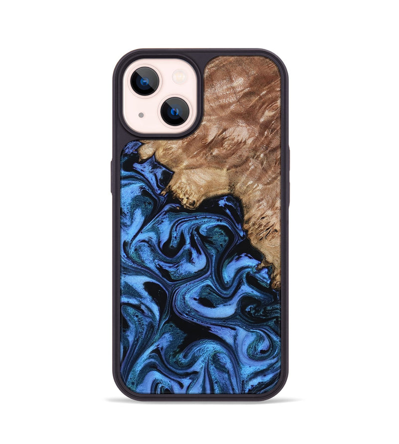iPhone 14 Wood Phone Case - Aspen (Blue, 802332)