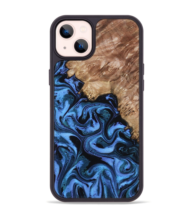 iPhone 14 Plus Wood Phone Case - Aspen (Blue, 802332)