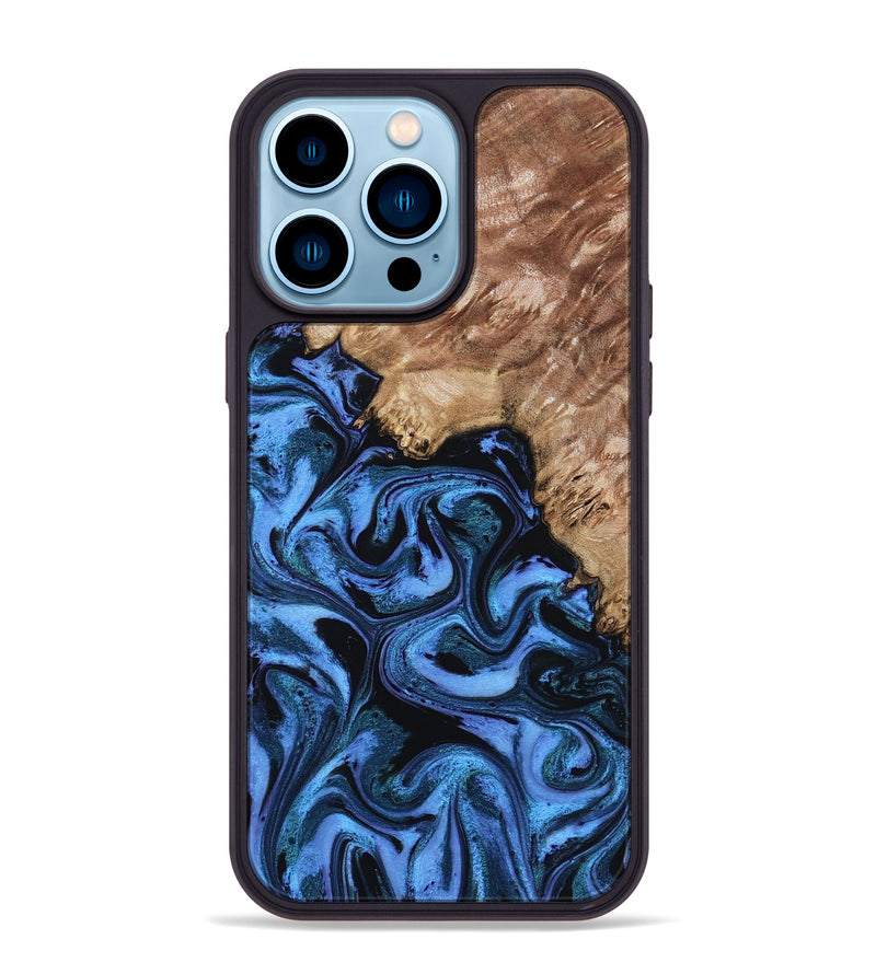 iPhone 14 Pro Max Wood Phone Case - Aspen (Blue, 802332)